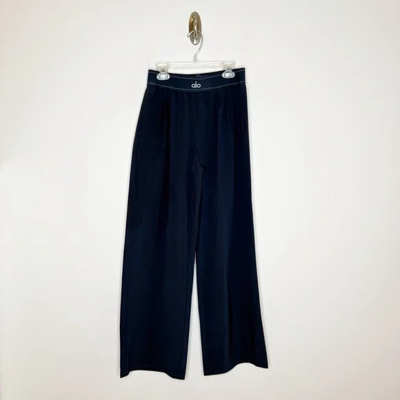 Alo Suit Up Wide Leg Trouser Navy Blue XS - Picture 2 of 6